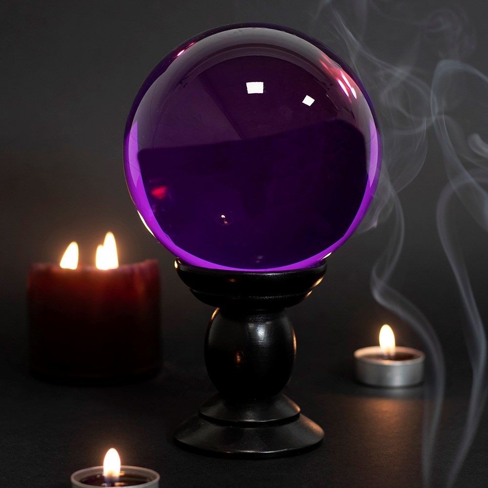 Something Different - Purple Large on Wooden Stand Crystal ball - Purple